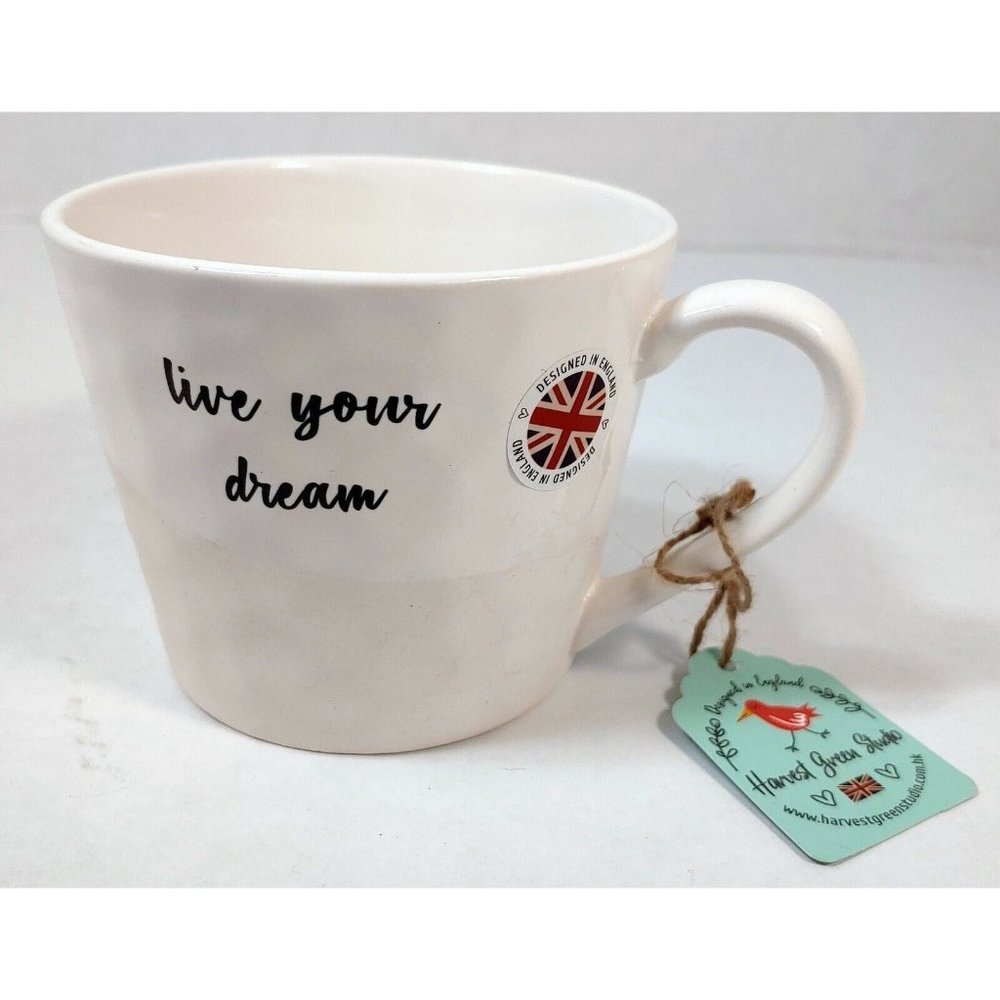 Live Your Dream - 16oz. Textured Coffee/Tea Mug - Harvest Green Studio England